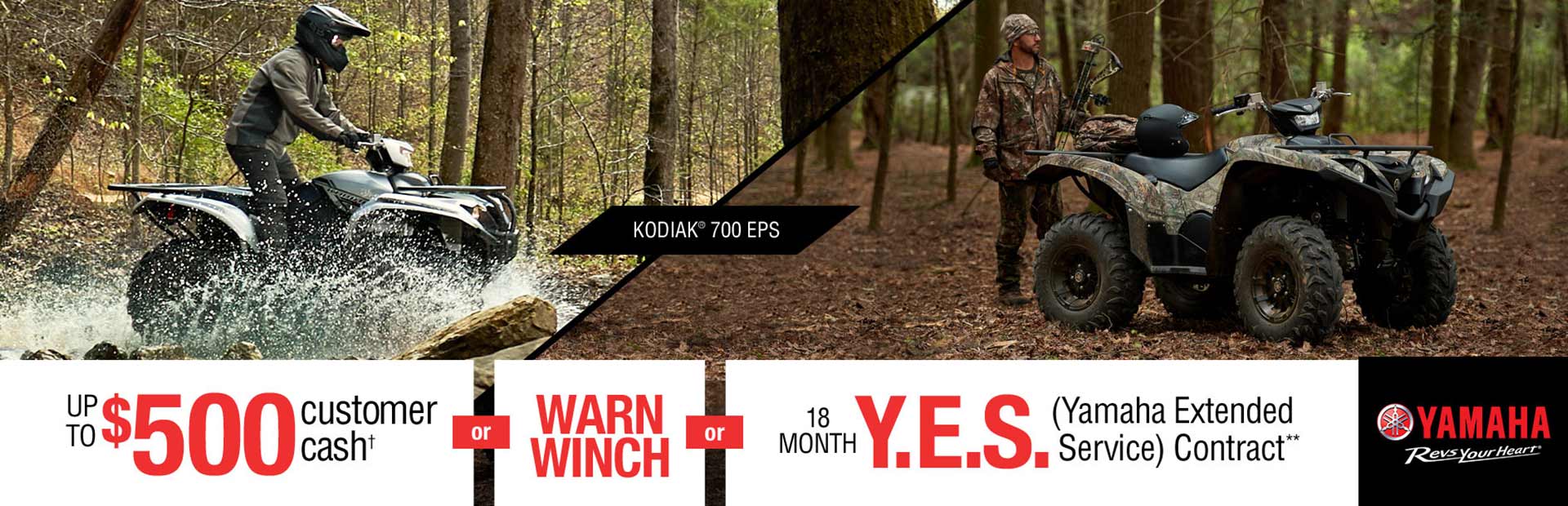 Yamaha: Customer Cash, Free Warn® Winch, 18 Month Y.E.S.